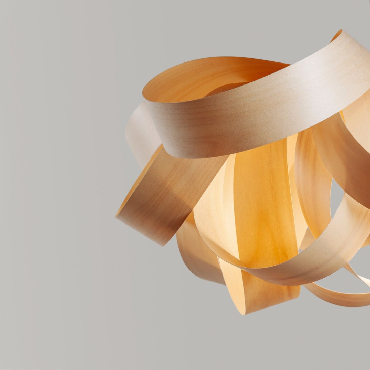 Handcrafted Nordic Veneer Wood Lamp with Rustic Design
