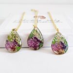 November birth month flower necklace, birthday gift for her, handmade gift, resin jewelry, birthday gift for mom, nature gifts - Image 4