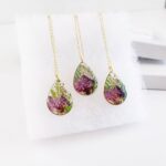 November birth month flower necklace, birthday gift for her, handmade gift, resin jewelry, birthday gift for mom, nature gifts - Image 5