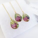 November birth month flower necklace, birthday gift for her, handmade gift, resin jewelry, birthday gift for mom, nature gifts - Image 7