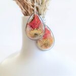 Fall earrings, autumn leaf jewelry, real flower earrings, resin jewelry, fall gifts, nature jewelry, botanical jewelry - Image 3