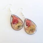 Fall earrings, autumn leaf jewelry, real flower earrings, resin jewelry, fall gifts, nature jewelry, botanical jewelry - Image 4