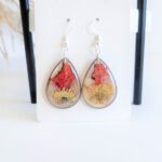 Fall earrings, autumn leaf jewelry, real flower earrings, resin jewelry, fall gifts, nature jewelry, botanical jewelry - Image 6