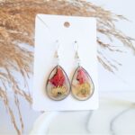 Fall earrings, autumn leaf jewelry, real flower earrings, resin jewelry, fall gifts, nature jewelry, botanical jewelry - Image 7