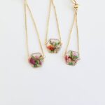 Birthflower bracelet, jewelry with real flowers, mom birthday gift, birthday gift for her unique, Christmas gift, mother of the groom gift - Image 10