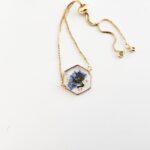 Forget me not flower bracelet, flower charm bracelet, miscarriage gift, grieving mom gift, bereavement gift - Image 4