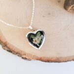 Flower heart locket necklace with photo, personalized gift for her, Christmas gift, floral locket - Image 3