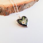 Flower heart locket necklace with photo, personalized gift for her, Christmas gift, floral locket - Image 4