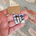 Real forget me not earrings, real flower jewelry, resin earrings, something blue, gift for friend, best friend gift, gift idea friend - Image 3