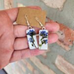 Real forget me not earrings, real flower jewelry, resin earrings, something blue, gift for friend, best friend gift, gift idea friend - Image 4