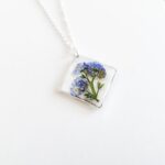 Forget me not resin flower necklace, something blue, botanical necklace, real flower necklace, plant necklace, dried flower jewelry, gift - Image 8