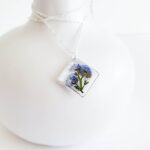 Forget me not resin flower necklace, something blue, botanical necklace, real flower necklace, plant necklace, dried flower jewelry, gift - Image 3
