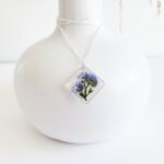 Forget me not resin flower necklace, something blue, botanical necklace, real flower necklace, plant necklace, dried flower jewelry, gift - Image 4