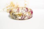 Handmade real flower resin bracelet with red pine ferns, gold and silver baby's breath. Christmas bracelet for women, nature jewelry gifts - Image 5
