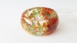 pressed flower bracelet, resin bracelet, resin bangle, flower jewelry, flower bloom jewelry, pressed flower bracelet, burnt orange jewelry - Image 3