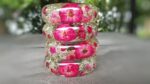 real flower resin bangle, real flower bracelet, resin bracelet, nature inspired jewelry, flower jewelry, flower bangle, gifts, rose bracelet - Image 4
