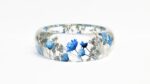 Unique gift for her, pressed flower jewelry, flower bracelet, navy and silver jewelry, flower jewelry, unique jewelry gifts, handmade gift - Image 2