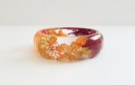 Fall bracelet, real flower bracelet,autumn jewelry, nature inspired jewelry, resin bangle, dried flower bracelet, handmade jewelry gifts - Image 4