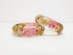 Pressed flower bracelet for her Christmas gift, resin bangle nature lover gift, handmade jewelry gift for women - Image 3