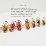 Personalized birth flower ring, birth month flower jewelry, personalized birthday gift for her, nature inspired ring, custom resin ring - Image 4