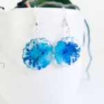 Real Flower Earrings, Pressed Flower Resin Squiggle Earrings, Handmade gift, Nature Lover Gift, Birthday Gift, Gift for Her, Christmas gift - Image 4