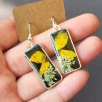 Dried flower jewelry, real flower earrings, resin earrings, resin jewelry, gift for friend, gift for women, nature lover gift, for her - Image 2