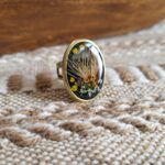 Real flower ring, black resin ring, plant ring, nature resin ring, nature jewelry, resin jewelry, unique resin rings, botanical jewelry - Image 3