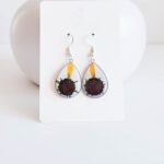 Resin flower earrings, dried flower earrings, pressed flower earrings, botanical earrings, botanical jewelry, gift for her, gift for women - Image 4
