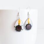 Resin flower earrings, dried flower earrings, pressed flower earrings, botanical earrings, botanical jewelry, gift for her, gift for women - Image 8