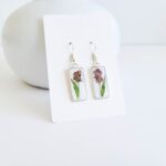 Pressed flower earrings, dried flower earrings, resin jewelry, botanical earrings, nature lover gift, gift idea for her - Image 4