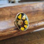 Real dried flower ring, pressed flower jewelry, nature jewelry, resin ring, handmade jewelry gift, gift for nature lovers, unique gift - Image 2
