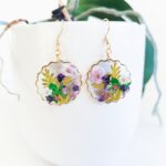 Wildflower earrings, Pressed flower resin earrings, handmade jewelry gift, nature lover gift - Image 4